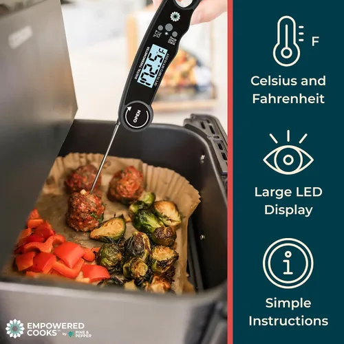 Vista 4 de Termómetro de carne digital de Cathy Yoder, termómetro de alimentos de lectura instantánea para cocinar en horno de freidora de aire, barbacoa