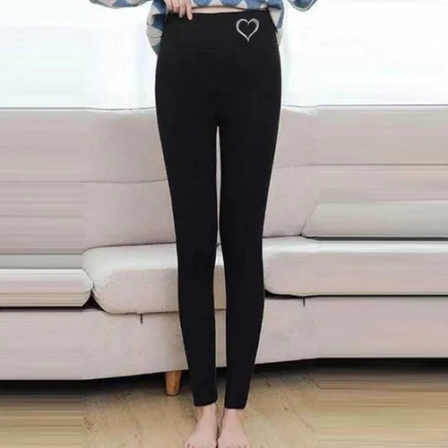 Vista 2 de Leggings con estampado de corazón para mujer, cintura linda, elásticos, pantalones casuales deportivos, ligeros, pantalones deportivos de yoga