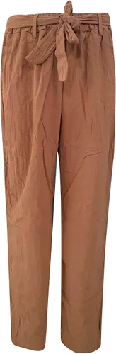 Vista 4 de DASAYO Pantalones largos casuales sueltos para mujer, bandas de lino, pantalones rectos lisos de talla grande, pantalones de moda, pantalones de yoga