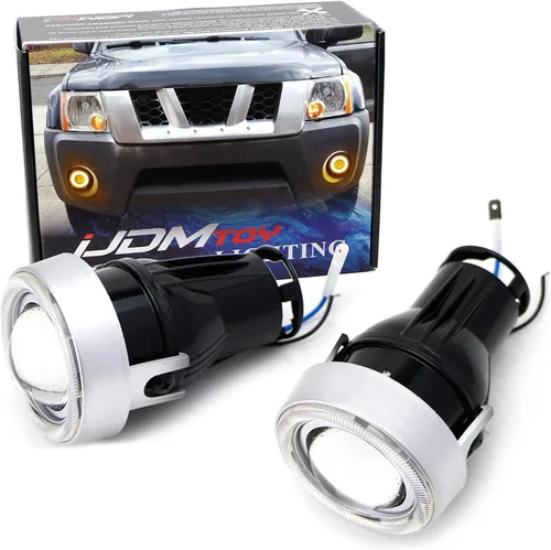 Vista 13 de iJDMTOY - Ajuste universal, 3 pulgadas, lámparas de luz antiniebla con ledes 40-SMD, halógenas, anillos Angel Eyes, para cualquier auto., Blanco