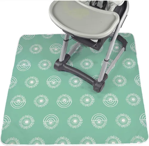 Vista 13 de JumpOff Jo - Tapete grande para salpicar debajo de la silla alta, asiento elevador, mesa, atrapa alimentos - Protege el suelo y la alfombra de Negro