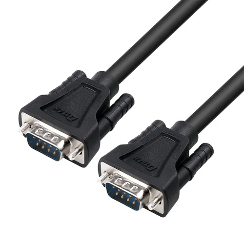 Vista 8 de DTech DB9 RS232 - Cable serie macho a hembra, cable de módem nulo, cruce de 7 cables para comunicación de datos (1.5 pies, negro)