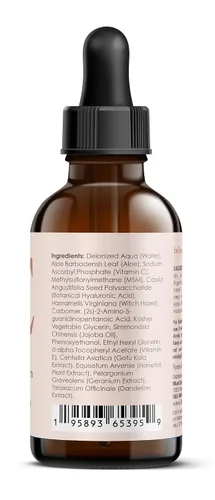 Vista 2 de Suero de vitamina C para la cara con ácido hialurónico, vitamina E, aloe vera y aceite de jojoba 2 fl oz