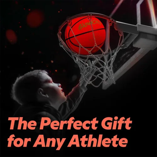 Vista 7 de GlowCity Baloncesto que brilla en la oscuridad – Tamaño 5, 6, 7 bola iluminada para niños, adolescentes y adultos – Juegos nocturnos al aire libre