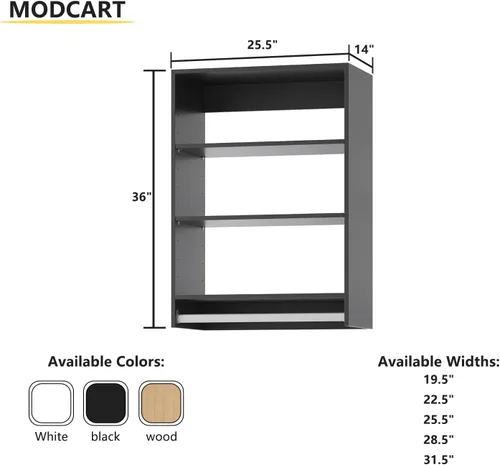 Vista 3 de Unidad Colgante Doble Mediana para Closet, Sistema Modular de Closet, Organizador de Sistema de Closet de Madera con Almacenamiento para Walk-in