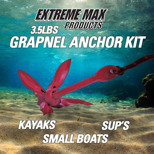 Vista 8 de Extreme Max 3006.6548 BoatTector Kit completo de anclaje de garra para barcos pequeños, kayaks, PWC, moto acuática, tablas de remo, etc. - 3.5