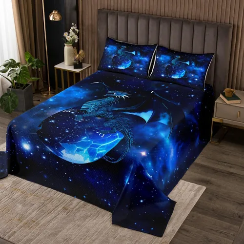 Vista 16 de Feelyou Colchas con estampado de piel de vaca, tamaño King, colcha acolchada de piel de vaca rústica para cabaña y cabaña, juego de colcha con Multi