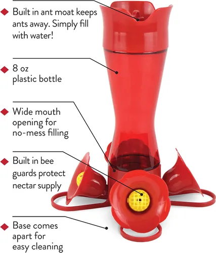 Vista 8 de Perky-Pet 403CP - Comedero de plástico para colibríes, 8 onzas, rojo (paquete de 6)