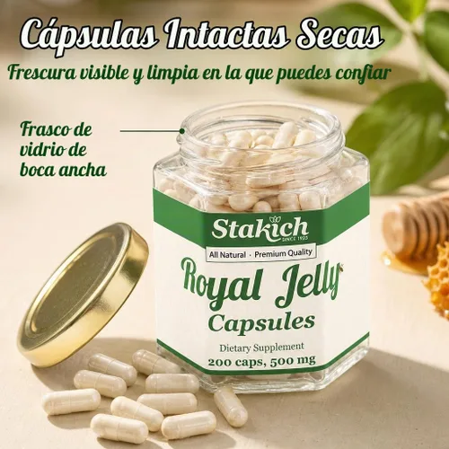Vista 3 de Stakich Cápsulas de 500 mg (cápsulas de gelatina real de 500 mg (200 unidades)