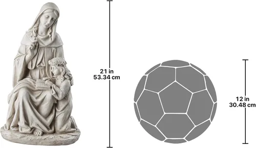 Vista 7 de Design Toscano Anne with Young Mother Mary Holy Religious Garden Estatua de jardín, 12 pulgadas de ancho, 21 pulgadas de alto, resina de piedra