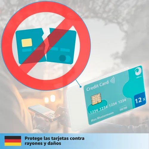 Vista 7 de valonic Fundas para tarjetas de crédito - Paquete de 12 - Fundas de plástico transparente resistentes - Fundas protectoras
