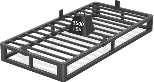 Vista 9 de Firpeesy - Base para cama King de metal de 10 pulgadas con patas de esquinas redondeadas y anti-doblado, listones de acero resistente de 3500 LBS