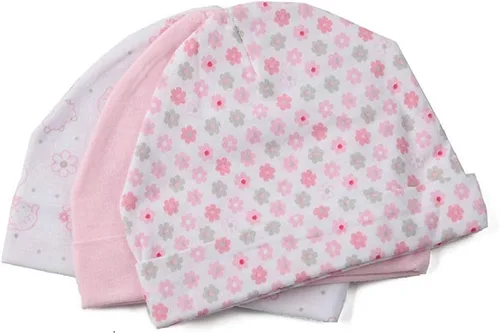 Vista 3 de Chamie Conjunto de guantes de algodón para recién nacidos, gorro antiarañazos para bebés, niños y niñas