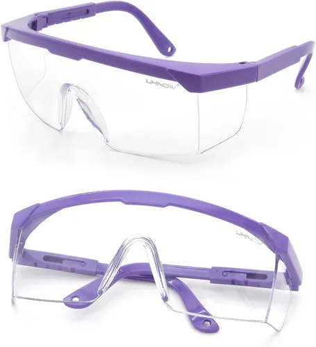 Vista 8 de UKNOW Paquete de 2 gafas de seguridad antivaho ANSI Z87.1 – Gafas protectoras ajustables – Gafas de laboratorio de lente transparente