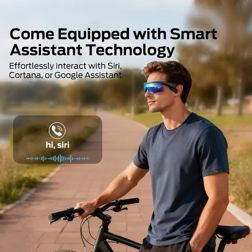 Vista 2 de Monster Gafas Inteligentes, Gafas de Sol Polarizadas con Bluetooth para Hombres y Mujeres, Gafas Deportivas Inteligentes con Micrófono Integrado