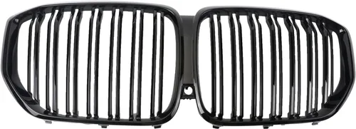 Vista 8 de Parrilla de riñón para parachoques delantero, color negro brillante, compatible con BMW X5 E70 X6 E71 2007-2014 doble listón doble línea