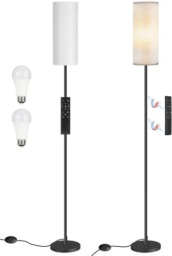 Vista 8 de Paquete de 2 lámparas de pie regulables para sala de estar con 2 controles remotos e interruptor de pie, lámpara de pie de esquina, lámpara alta