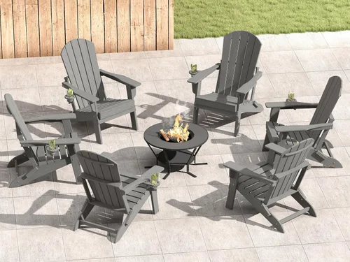 Vista 27 de HDPE Silla Adirondack plegable, Aruba
