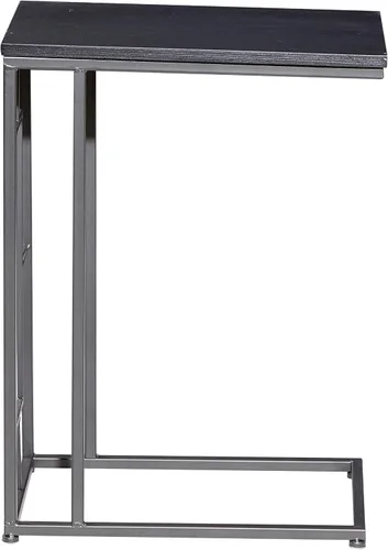 Vista 12 de Deco 79 Mesa auxiliar de metal en forma de C con base de metal negro, mesa auxiliar de 19 x 10 x 26 pulgadas, color negro