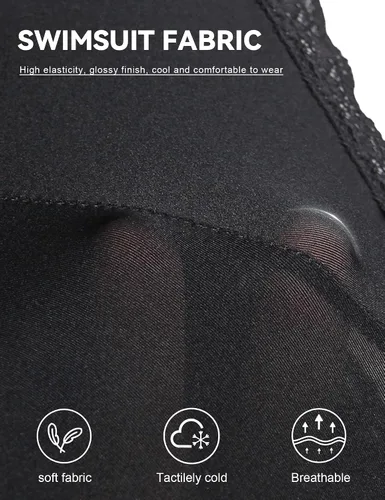 Vista 7 de comeondear Ropa interior atrevida para mujer, con ribete de encaje, bragas