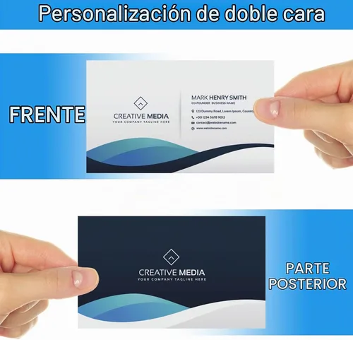 Vista 5 de Tarjetas de visita comerciales personalizadas con logotipo, personalizadas imprimibles de doble cara, tarjetas de visita personalizables 1000 500