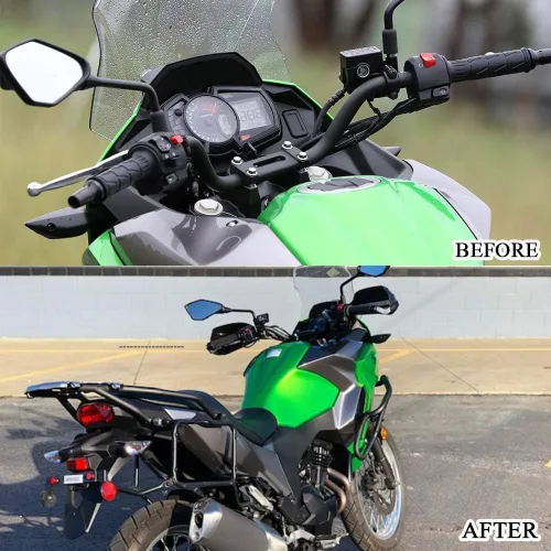 Vista 4 de Protector de cepillo para manillar de motocicleta, resistente al viento, protector de palanca de embrague de freno compatible con K-awasaki
