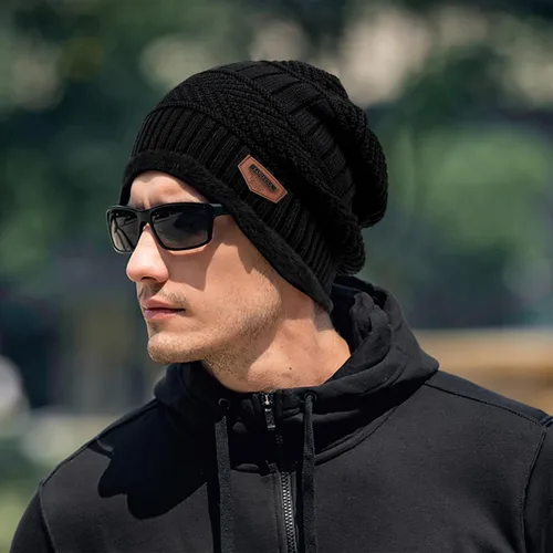 Vista 52 de Loritta Gorro de invierno cálido de punto grueso y holgado para hombre