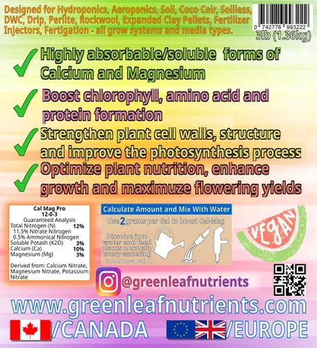Vista 3 de CalMag Pro Fertilizante hidropónico y nutritivo del suelo para plantas Potenciador de calcio y magnesio