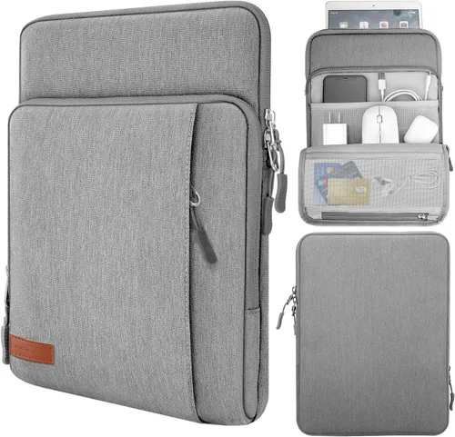 Vista 9 de MoKo Funda de transporte para tableta de 8-9 pulgadas con bolsillos de Negro claro y gris