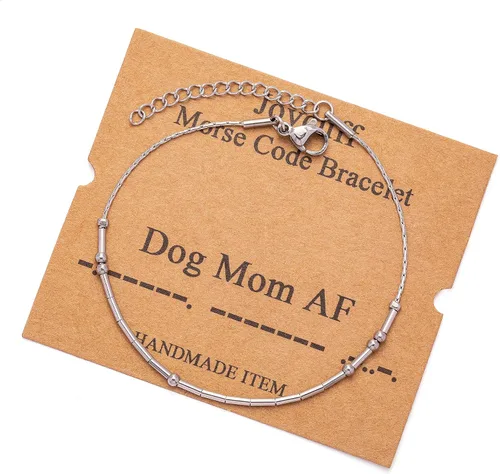 Vista 74 de JoycuFF Pulseras inspiradoras de código morse para mujeres, cuentas de plata, joyería con mantra de motivación, regalos para ella