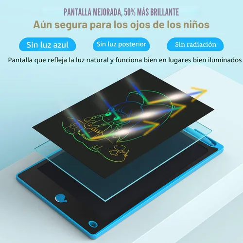 Vista 2 de Hockvill: Tableta de escritura LCD para niños de 8.8 pulgadas, juguetes para niñas y niños, pizarra para dibujar para niños de 3, 4, 5, 6, 7 años