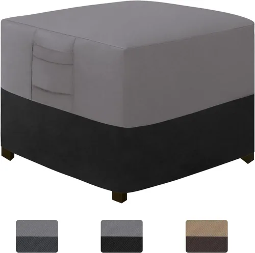 Vista 22 de Easy-Going Funda otomana para exteriores, funda impermeable para otomana de patio, funda resistente para muebles de exterior con asas acolchadas