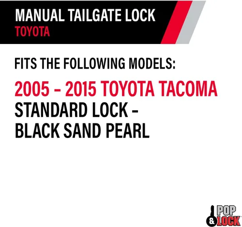 Vista 5 de Pop & Lock Cerradura manual de puerta trasera para Toyota Tacoma, Negro Arena Perla
