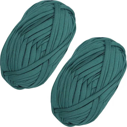 Vista 54 de 2 piezas de tela elástica para camisetas, hilo de crochet para tejer DIY, hilo de punto grueso tipo espagueti para proyectos de bolsos, mantas Aqua
