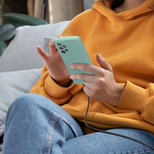 Vista 7 de Funda para Galaxy A53 5G de 6.5 pulgadas, silicona líquida suave protectora y forro de microfibra antiarañazos, a prueba de golpes, compatible