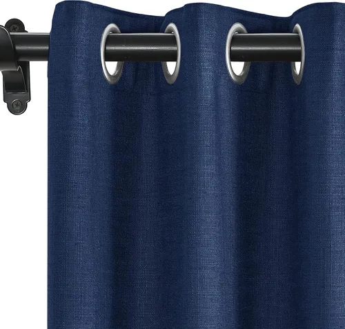 Vista 23 de Fcosie Cortinas opacas de lino 100 % opacas de 50 pulgadas de ancho x 63 pulgadas de largo, paneles de cortina con ojales para sala de estar