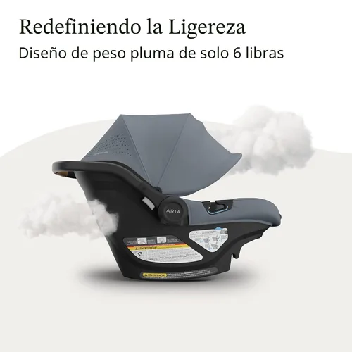 Vista 4 de UPPAbaby Aria V2 Lightweight Infant Car Seat - Load Leg & Cover - Callum Callum (azul piedra)