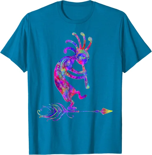 Vista 10 de Native American Kokopelli With Feather 2 - Camiseta Fan Fun, Negro, S