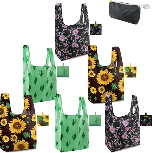 Vista 43 de BeeGreen Bolsas de comestibles reutilizables de Navidad con bolsa de almacenamiento con cremallera, paquete de 10 bolsas de compras reutilizables a