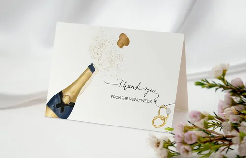 Vista 7 de 50 tarjetas de agradecimiento de boda del nuevo Sr. y Sra. Tarjetas de agradecimiento a granel de 4 x 6 pulgadas con sobres, notas de agradecimiento