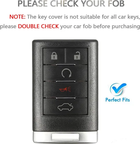 Vista 2 de OFFCURVE Funda para llavero Compatible con Cadillac C5+Llavero, Plateado negro