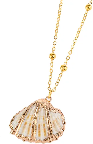 Vista 3 de Dcfywl731 3 piezas de collar de concha de mar para mujer, collares de playa, collar de caracola, collar de cadena de oro
