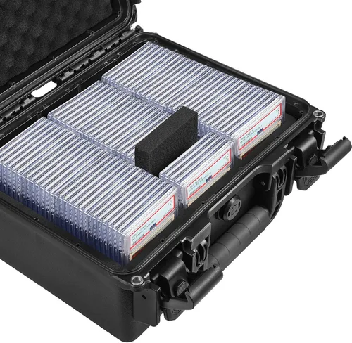 Vista 3 de Funda impermeable para tarjetas graduada compatible con 102 losas de tarjetas, tarjetas comerciales deportivas graduadas BGS PSA SGC FGS, caja
