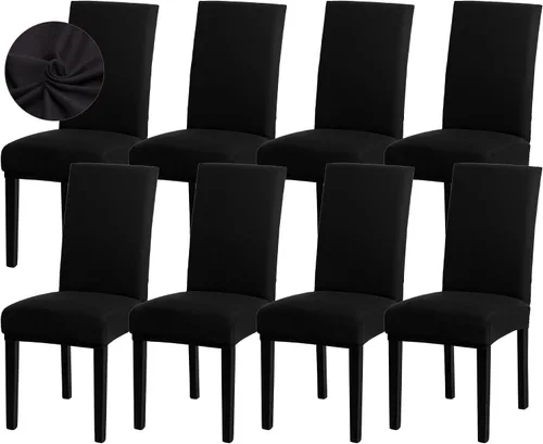 Vista 35 de Sufdari Juego de 2 fundas para sillas de comedor, fundas para sillas de cocina, fundas para sillas Parsons, protectores de sillas de elastano