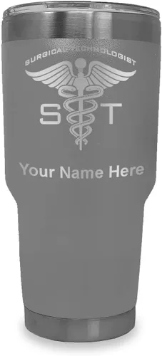 Vista 39 de LaserGram Vaso aislado al vacío de 20 onzas, ST Surgical Technologist, grabado personalizado incluido (gris)