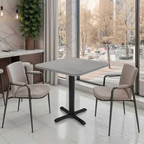 Vista 2 de Factory Direct Partners Mesa cuadrada de 30 x 30 pulgadas, mesa de comedor moderna, café, mesa de cóctel para espacios pequeños, parte superior