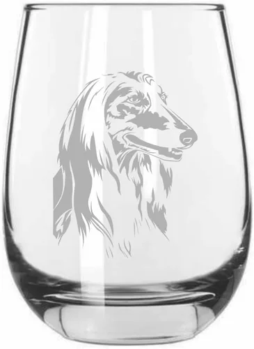 Vista 355 de Shar Pei (chino) - Vaso de vino sin tallo grabado para perro, 15.25 onzas