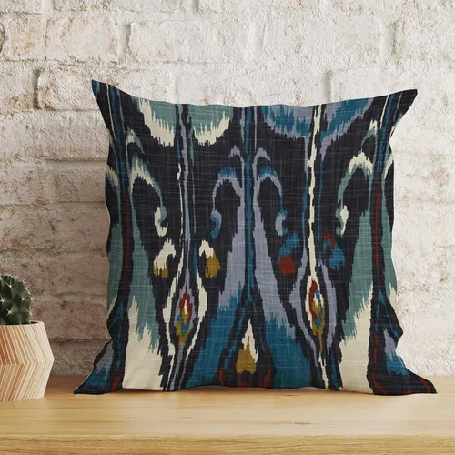 Vista 5 de Funda de almohada de lino con cremallera para sofá de estilo bohemio turco Ikat, azul, verde, rojo, crema, blanco, con cremallera, para sala