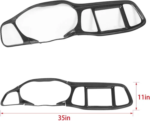 Vista 2 de JeCar Marco de tablero panel de mando compartimento central, accesorio decorativo interior compatible con Dodge Challenger 2015-2023, textura