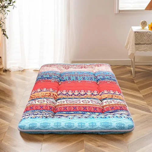 Vista 27 de MAXYOYO Colchón Japonés de Suelo Futón Colchón, Tapete de Tatami Engrosado de 4", Almohadilla para Dormir Plegable Enrollable para Niños y Niñas
